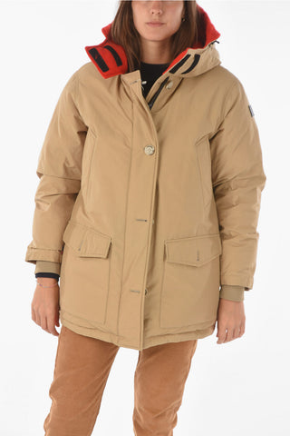contrasting details reversible down jacket