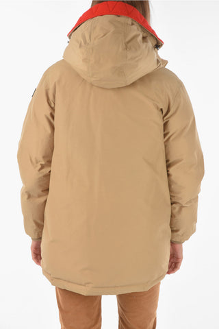 contrasting details reversible down jacket