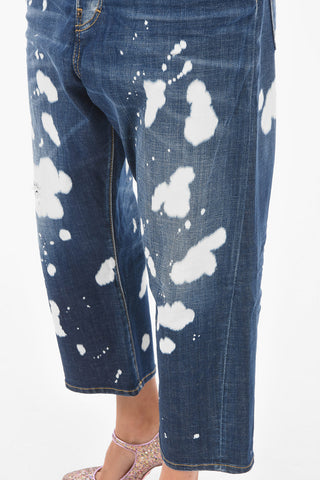 Acid Wash Effect KAWAII 5 Pockets Jeans