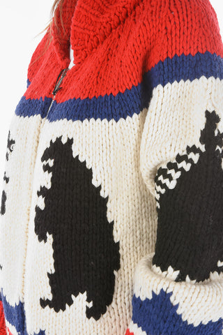 Maglione Oversized in Misto Lana con Chiusura Zip