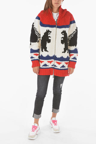 Maglione Oversized in Misto Lana con Chiusura Zip