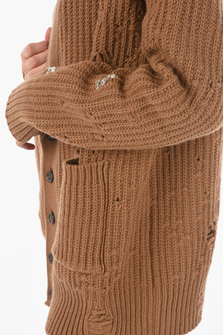 Maxi Cardigan Distressed Con Gioielli