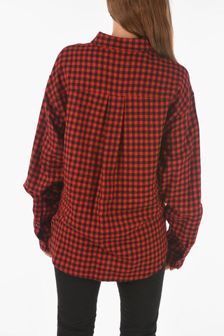 Gingham Checked Patterned Wool Blend Shirt