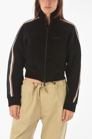 corduroy COOL RAGLAN FIT sweatshirt with zip closure