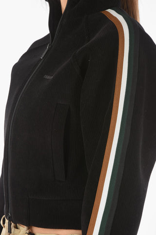 corduroy COOL RAGLAN FIT sweatshirt with zip closure