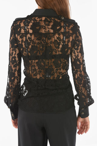 Camicia in Pizzo Macrame' con Doppio Taschino