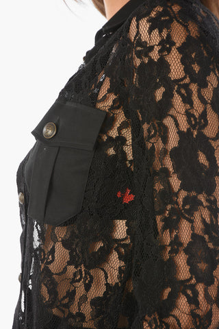 Camicia in Pizzo Macrame' con Doppio Taschino