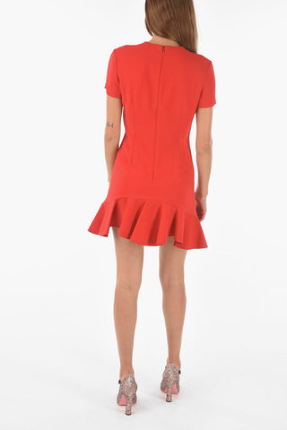 Solid Color Mini Dress with Flared Hem