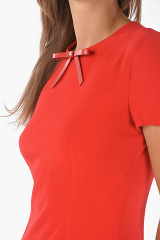 Solid Color Mini Dress with Flared Hem