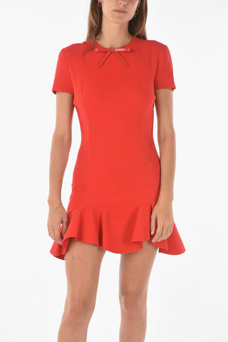 Solid Color Mini Dress with Flared Hem