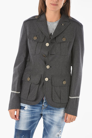 Giacca utility in lana vergine