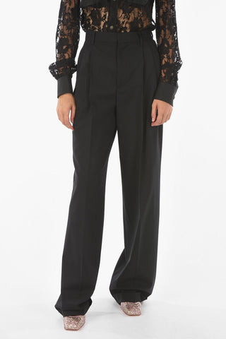 Virgin Wool Double Pleated Pants