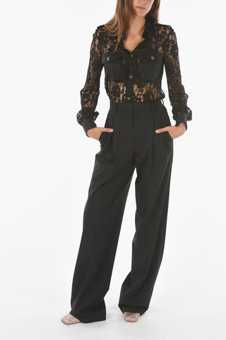 Virgin Wool Double Pleated Pants