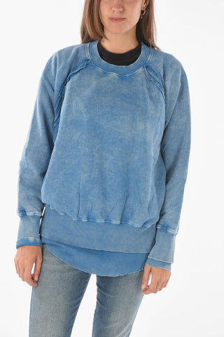 Tie Dye Effect F-ROXXY-B1 Crew-neck Sweatshirt