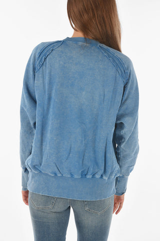 Tie Dye Effect F-ROXXY-B1 Crew-neck Sweatshirt