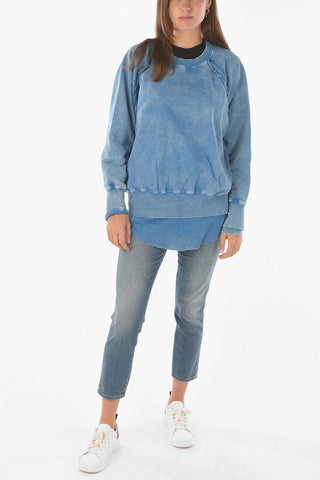 Tie Dye Effect F-ROXXY-B1 Crew-neck Sweatshirt