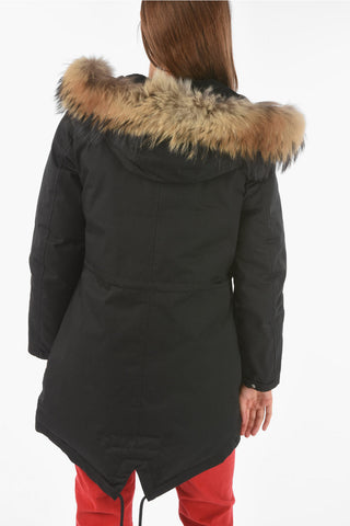 Piumino Parka TIFFANY A Tinta Unita Con Pelliccia Removibile