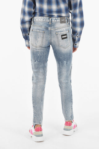 vintage effect skinny fit stirrup jeans
