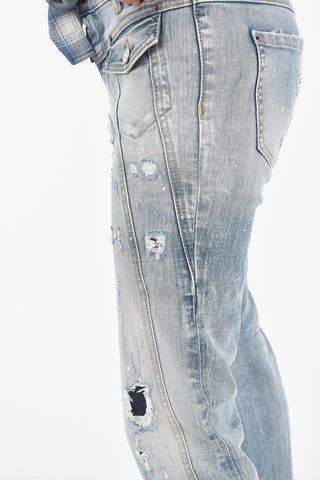 vintage effect skinny fit stirrup jeans