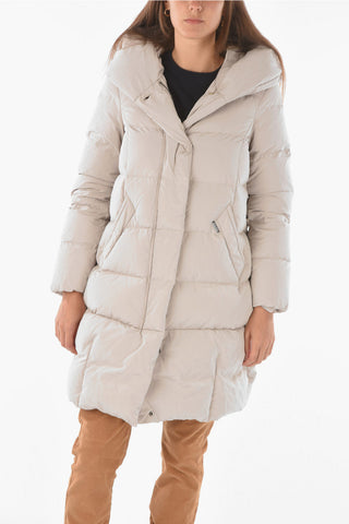 Hidden Closure 2 Pockets PUFFY COCOON Down Jacket with Hood