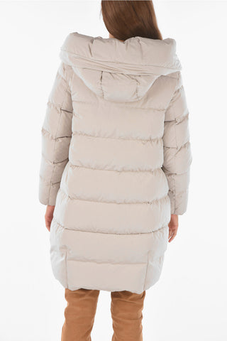 Hidden Closure 2 Pockets PUFFY COCOON Down Jacket with Hood