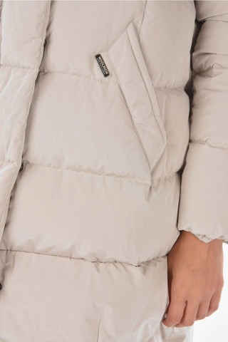 Hidden Closure 2 Pockets PUFFY COCOON Down Jacket with Hood