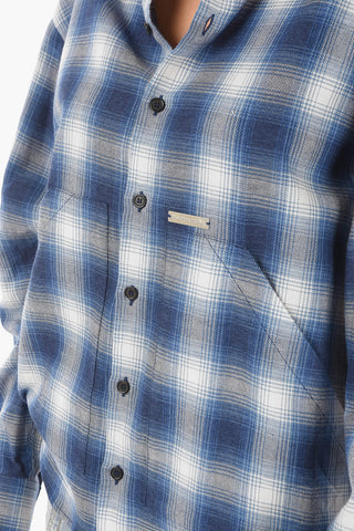 2 pockets plaid patterned cotton shirt