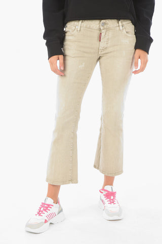 Vintage Effect Jeans with Bell Bottom