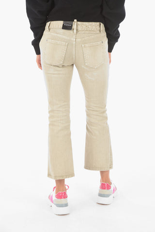 Vintage Effect Jeans with Bell Bottom