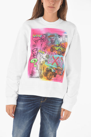 front printed crew-neck COOL FIT sweatshirt