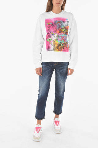 front printed crew-neck COOL FIT sweatshirt