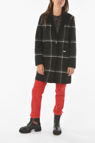 checked patterned BLAKE coat With Inner Vest Removable