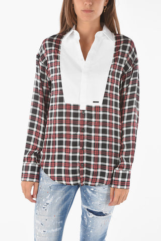 shephard's check pin tuck shirt