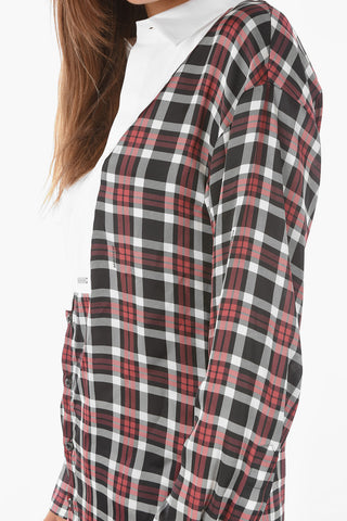 shephard's check pin tuck shirt
