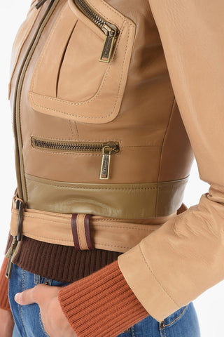 Leather Jacket with Belt