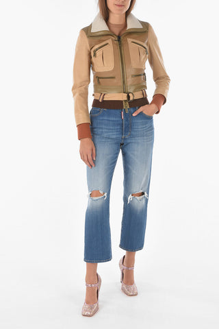 Leather Jacket with Belt