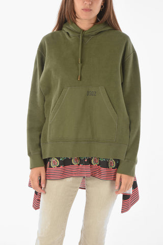 hoodie in contrasting fabric