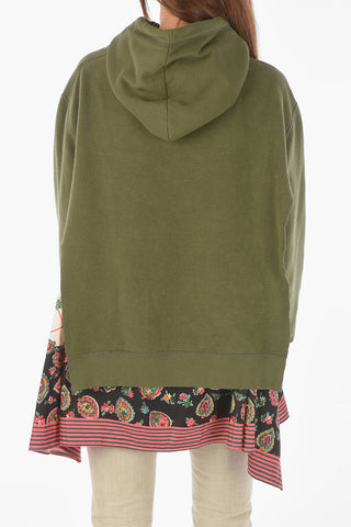 hoodie in contrasting fabric