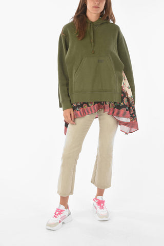 hoodie in contrasting fabric