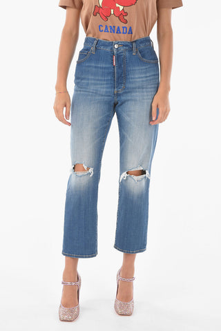 visible stitching Distressed BOSTON Jeans