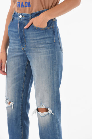 visible stitching Distressed BOSTON Jeans