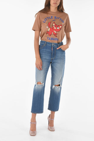 visible stitching Distressed BOSTON Jeans
