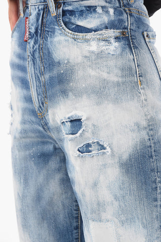 Acid Wash Effect SASOON 80'S Distressed Jeans