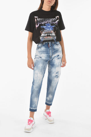 Acid Wash Effect SASOON 80'S Distressed Jeans