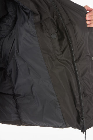 Contrasting Printed Down Jacket with Hood