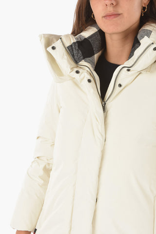 removable hood PRESQUE down jacket with hidden closure