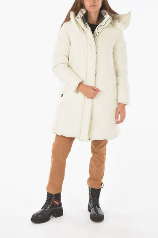 removable hood PRESQUE down jacket with hidden closure