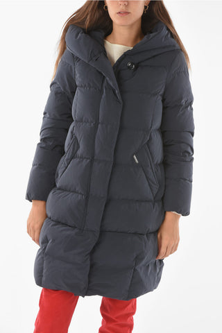 Hidden Closure 2 Pockets PUFFY COCOON Down Jacket with Hood