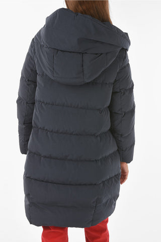 Hidden Closure 2 Pockets PUFFY COCOON Down Jacket with Hood