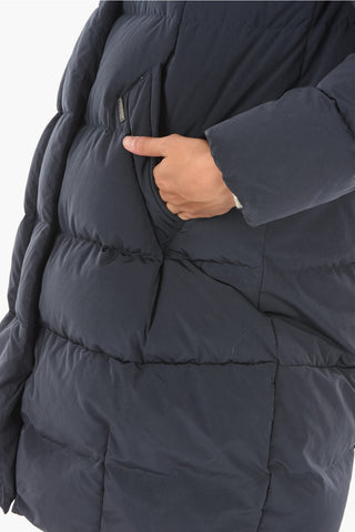Hidden Closure 2 Pockets PUFFY COCOON Down Jacket with Hood